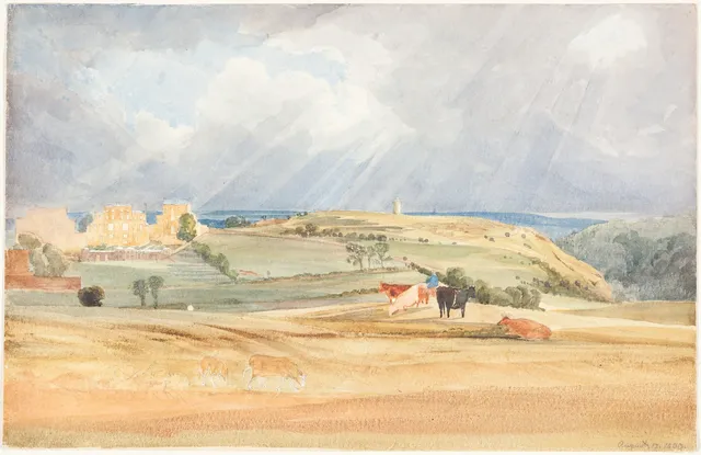 Bulwer wallpaper: Landscape with Cattle 1830